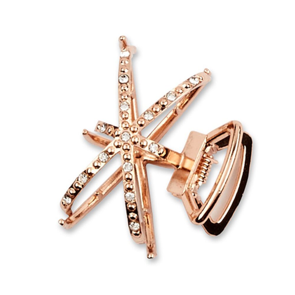 NEW! Scunci Gold & Rhinestone Crisscross-Style Claw Clip - Picture 3 of 3
